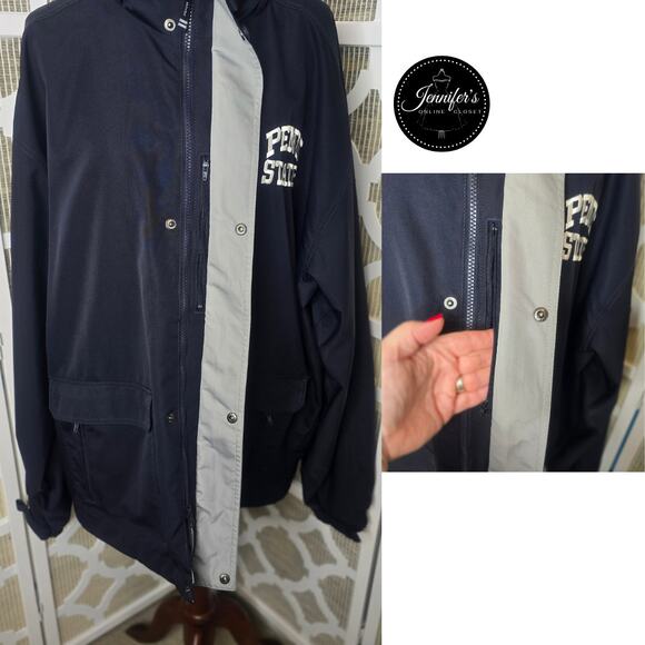 Charles River Apparel Navy White Embroidered Penn State Oversized Windbreaker XL - Picture 8 of 16
